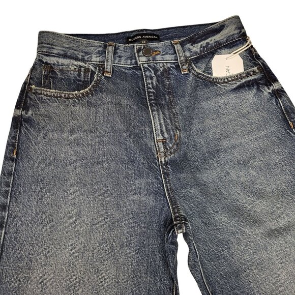 Modern American Womens Straight Leg High-Waisted Blue Denim Jeans Size 26 NWT - Picture 4 of 16